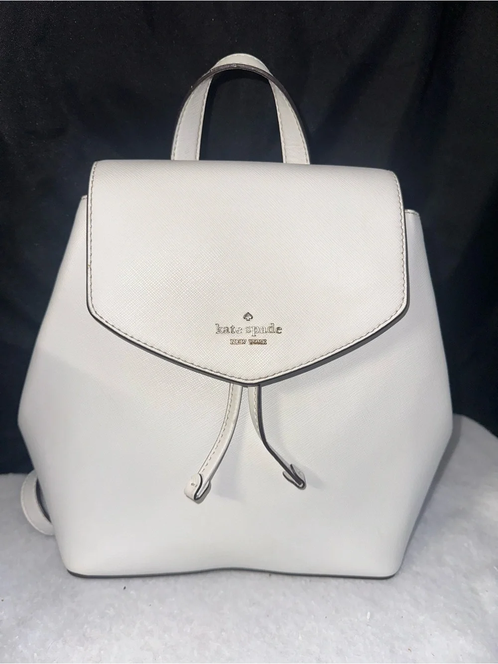 kate spade White Saffiano Leather Backpack